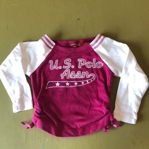 U.S. Polo Assn. pink wh. toddler girl long sleeve